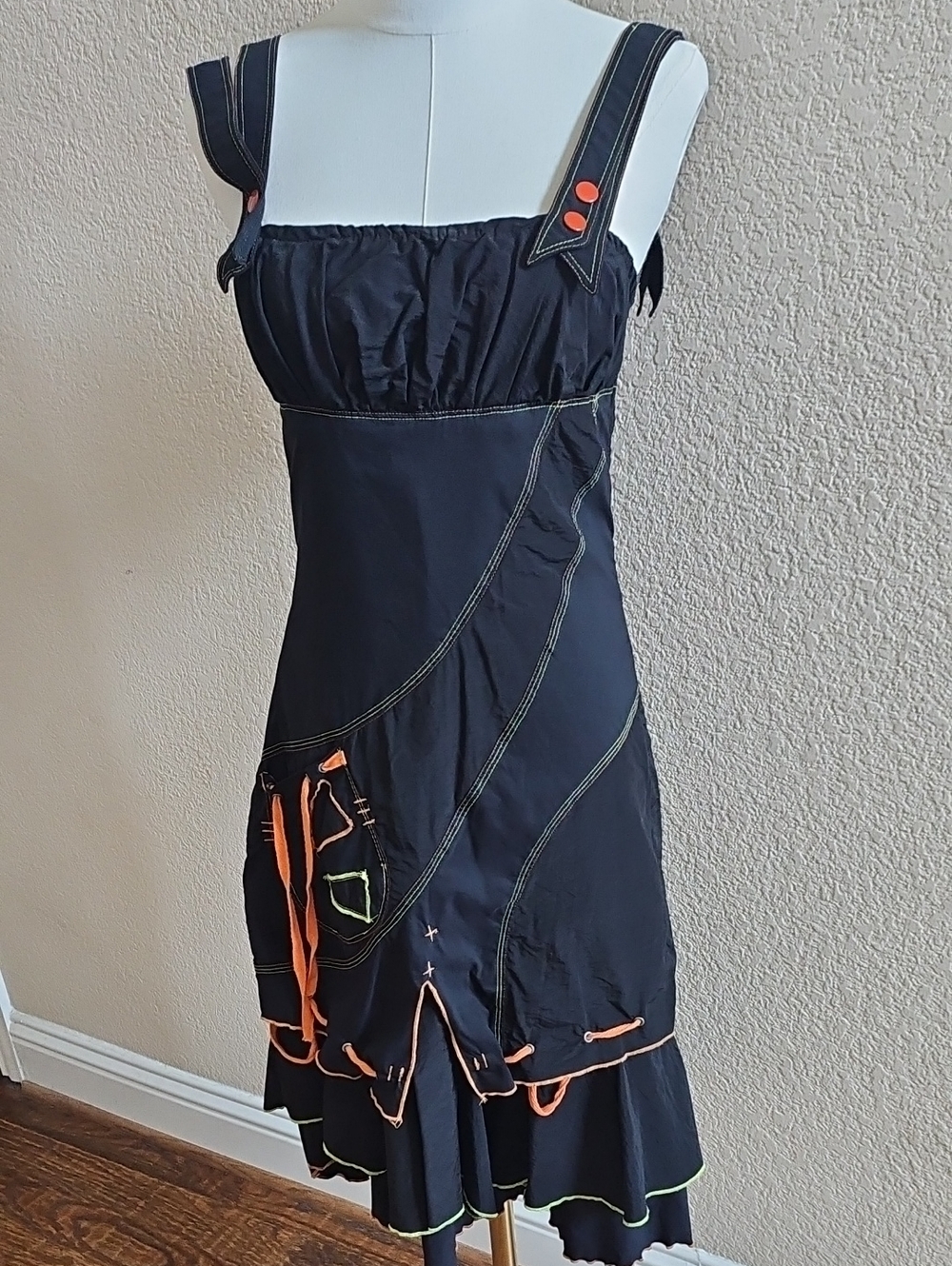 "Y2K deconstructed fairy grunge midi dress